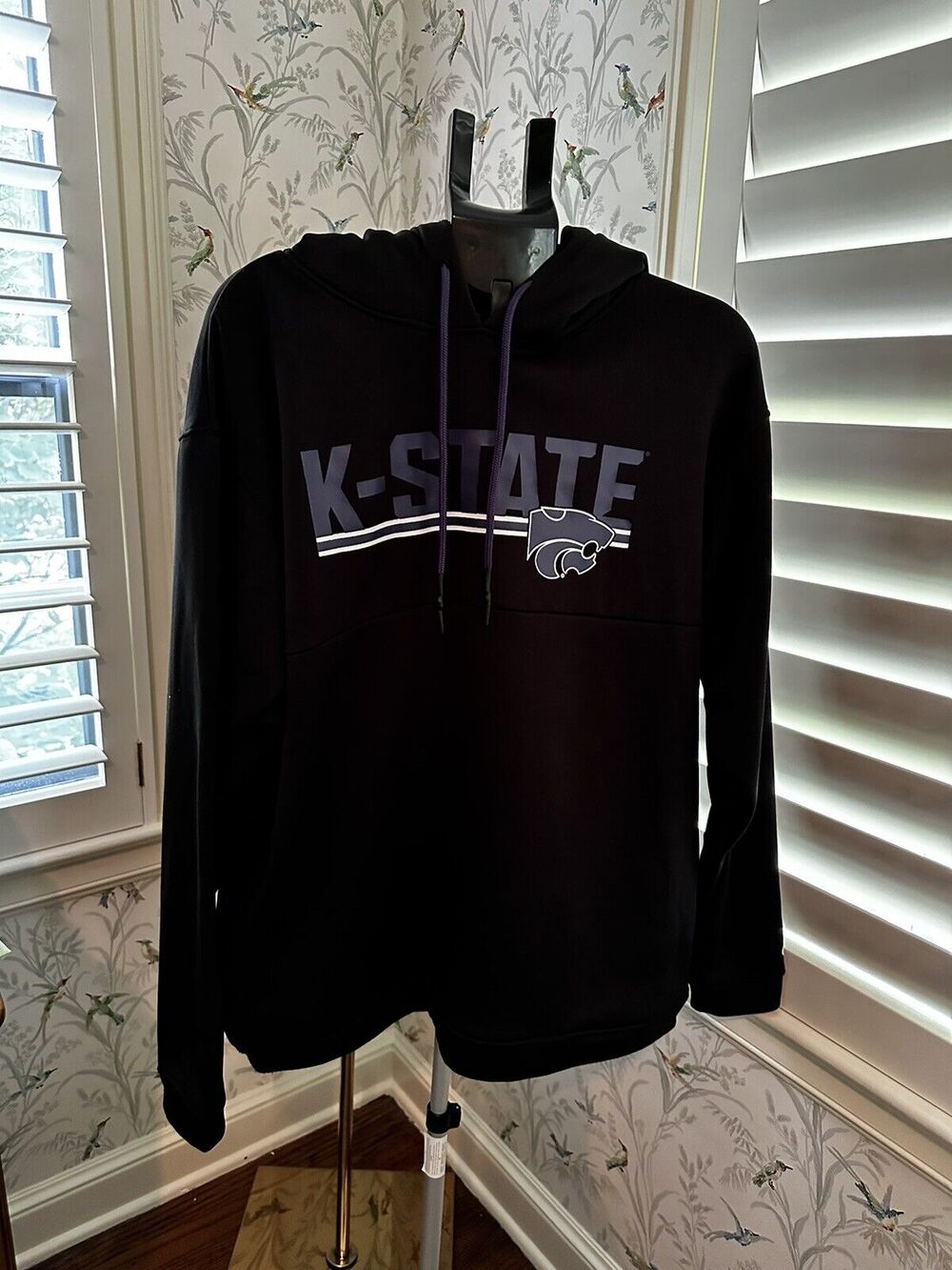 K State Hoodie Adult L Black Pullover Champion Kansas State University KSU VTG
